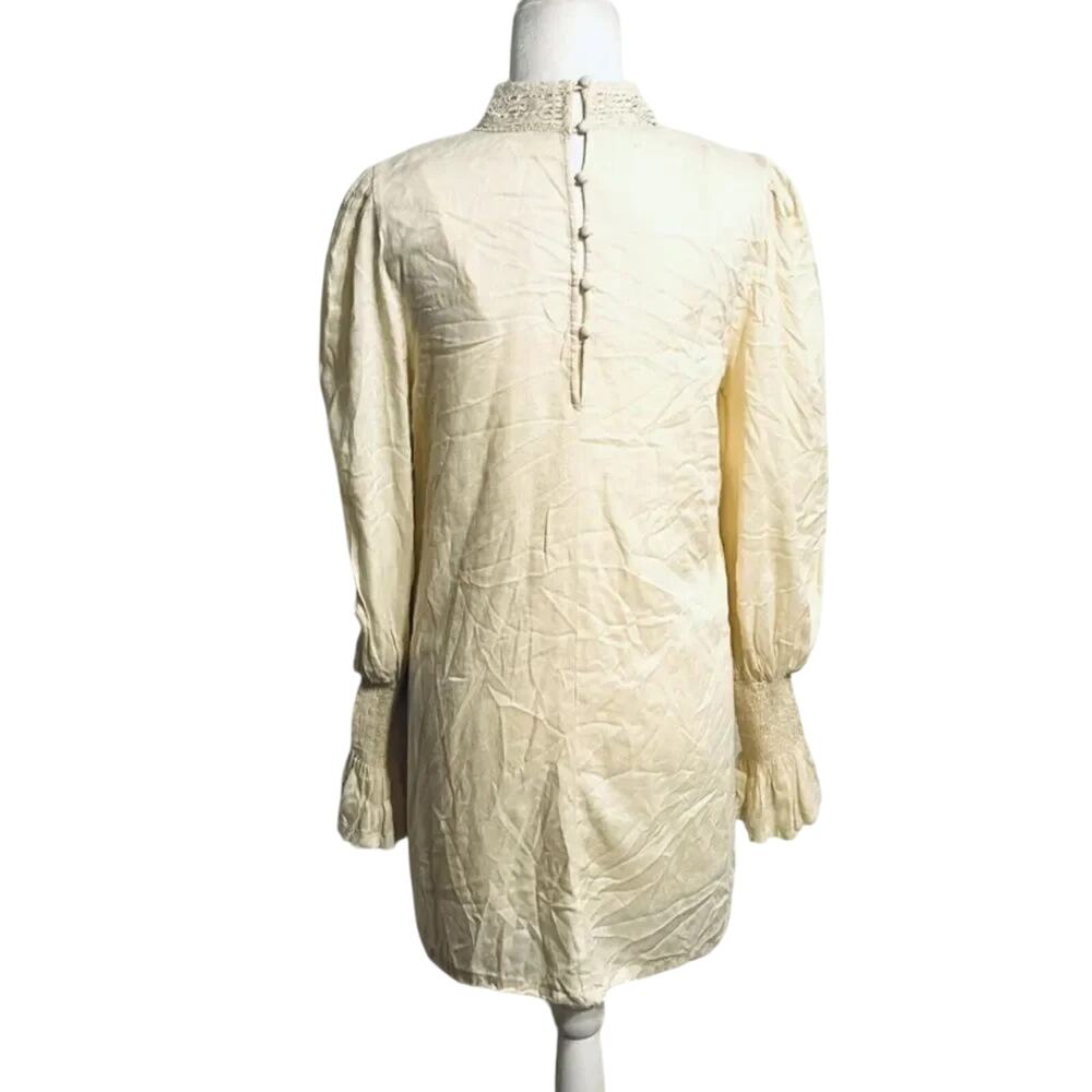 FREE PEOPLE ONE Ivory Vienna Crochet Mini Dress Size S, New w/o Tag MSRP $248 - Picture 5 of 15